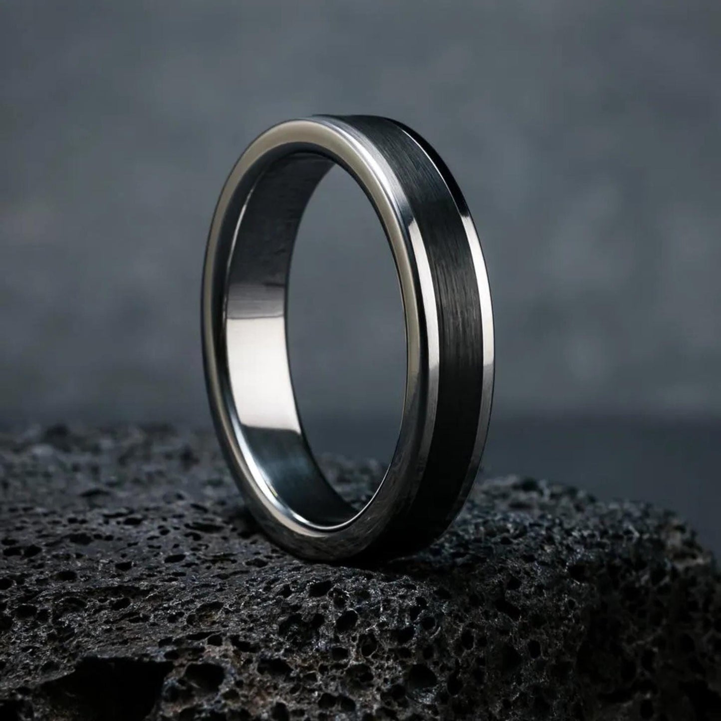 Minimalistic Promise Rings, Handmade Titanium & Carbon Fibre Wedding Band, Modern Engagement Ring