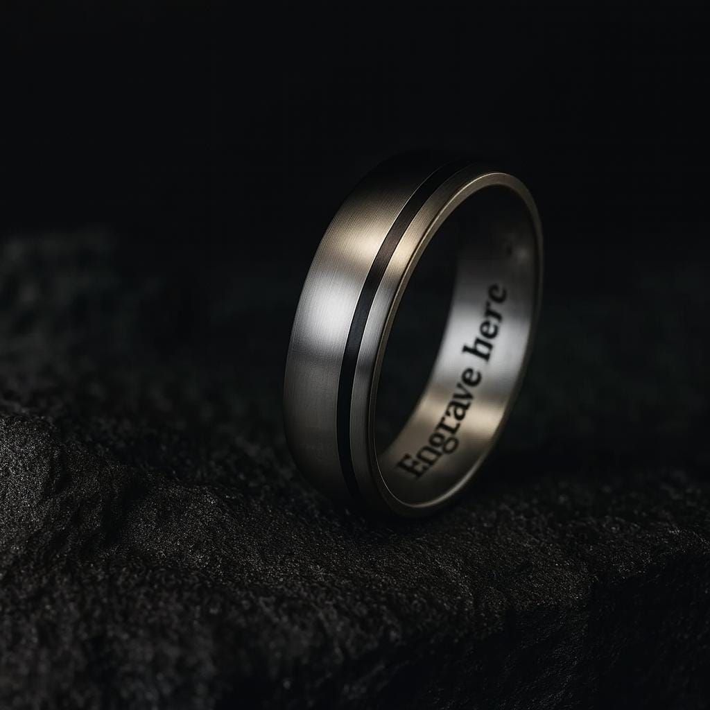 Handmade Titanium & Carbon Fiber Wedding Band: Modern Engagement Ring