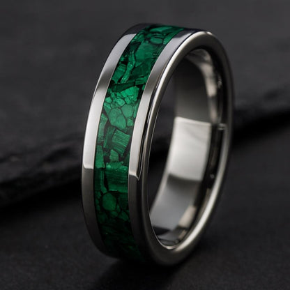 Regent – Titanium & Malachite Wedding Ring
