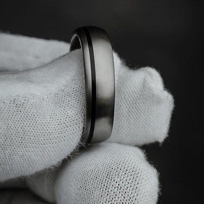 Carbonis – Titanium & Offset Carbon Fibre Wedding Ring