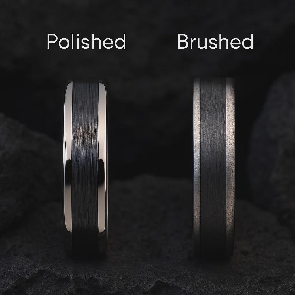 Minimalistic Promise Rings, Handmade Titanium & Carbon Fibre Wedding Band, Modern Engagement Ring