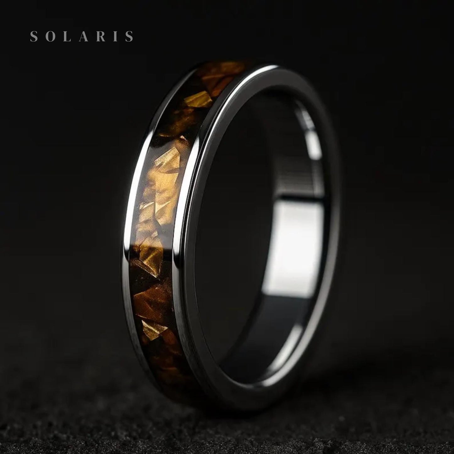 Tiger’s Eye Ring, Handmade Titanium Ring, Unique Men’s & Women’s Jewellery