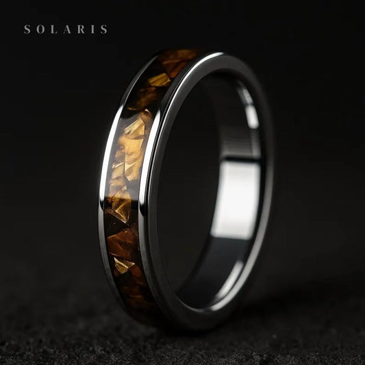 Tiger’s Eye Ring, Handmade Titanium Ring, Unique Men’s & Women’s Jewellery