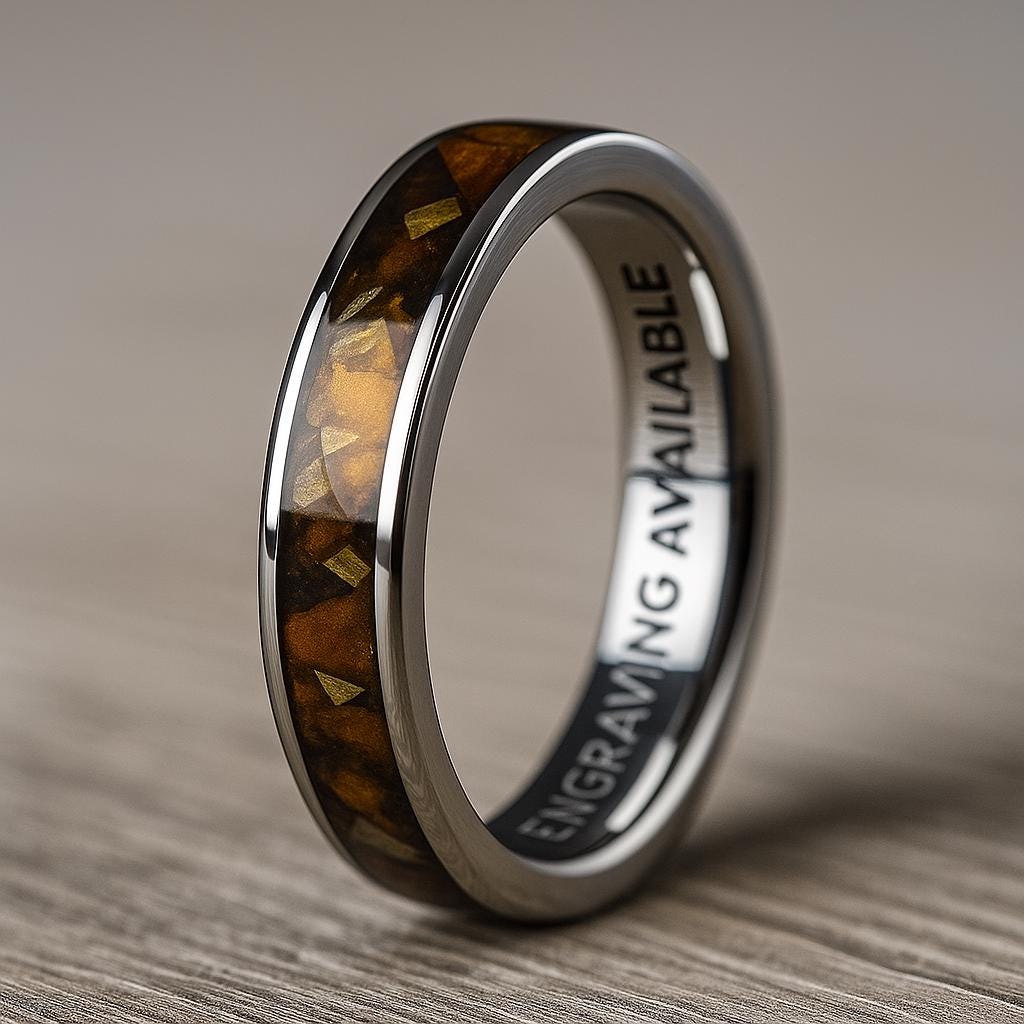 Tiger’s Eye Ring, Handmade Titanium Ring, Unique Men’s & Women’s Jewellery