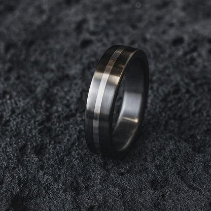 Argentum – Titanium & Sterling Silver Wedding Ring