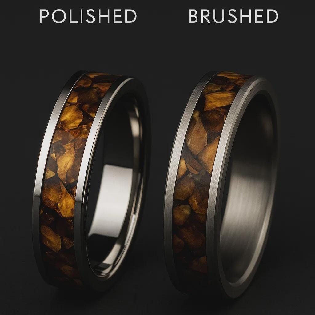 Tiger’s Eye Ring, Handmade Titanium Ring, Unique Men’s & Women’s Jewellery