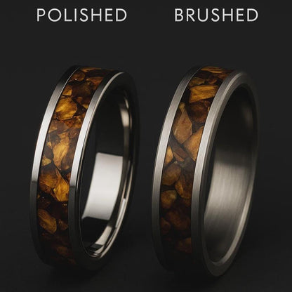 Solaris – Titanium & Tiger’s Eye Wedding Ring