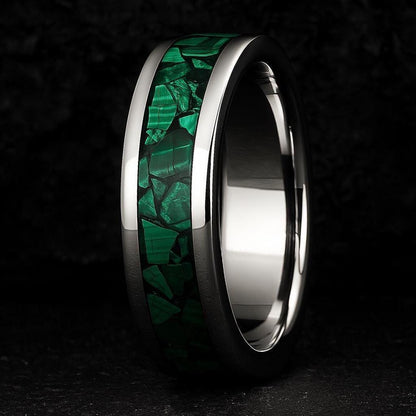 Regent – Titanium & Malachite Wedding Ring