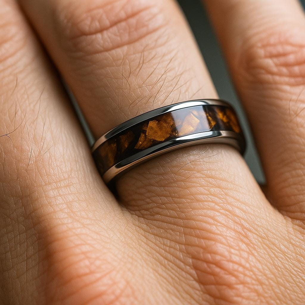 Tiger’s Eye Ring, Handmade Titanium Ring, Unique Men’s & Women’s Jewellery
