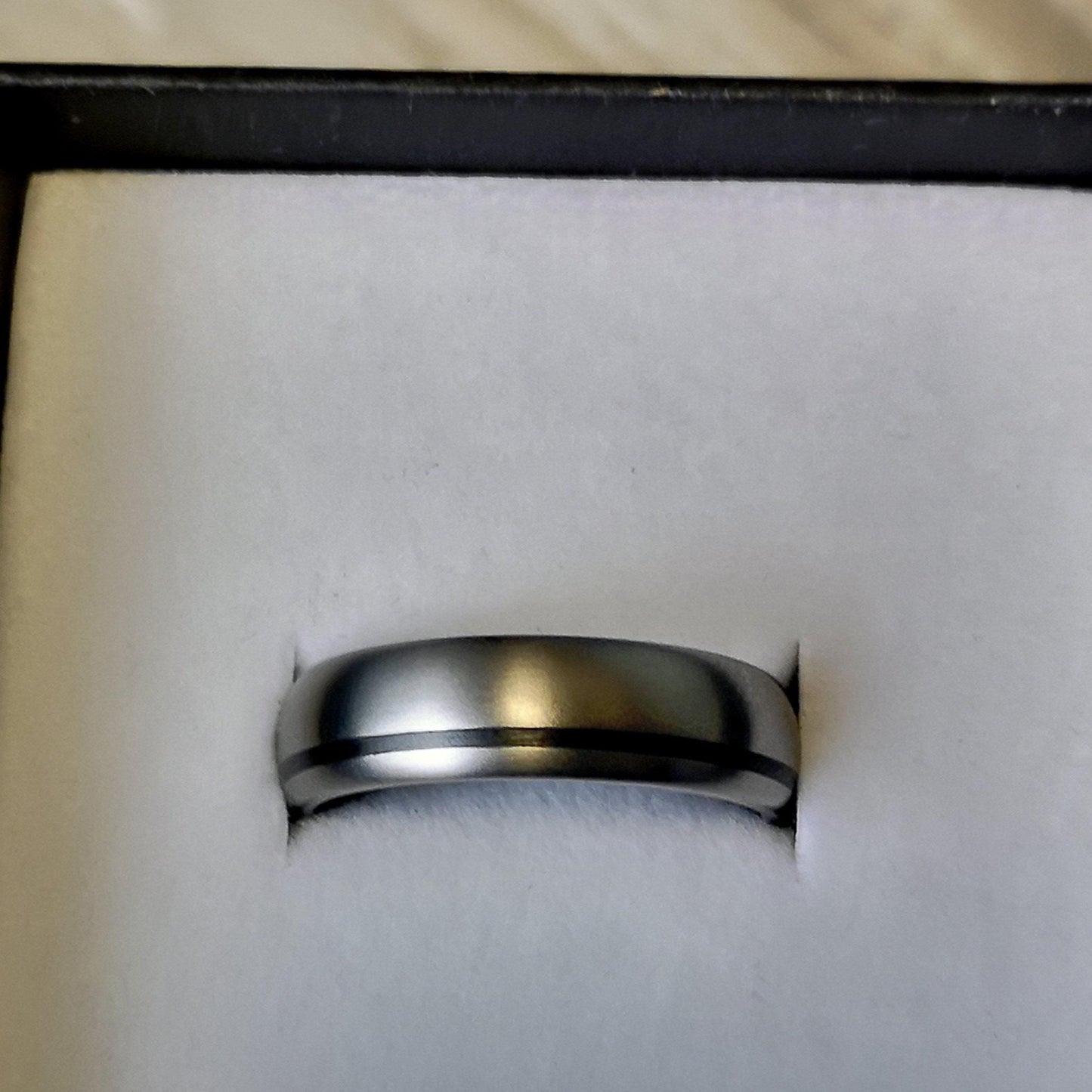 Handmade Titanium & Carbon Fiber Wedding Band: Modern Engagement Ring