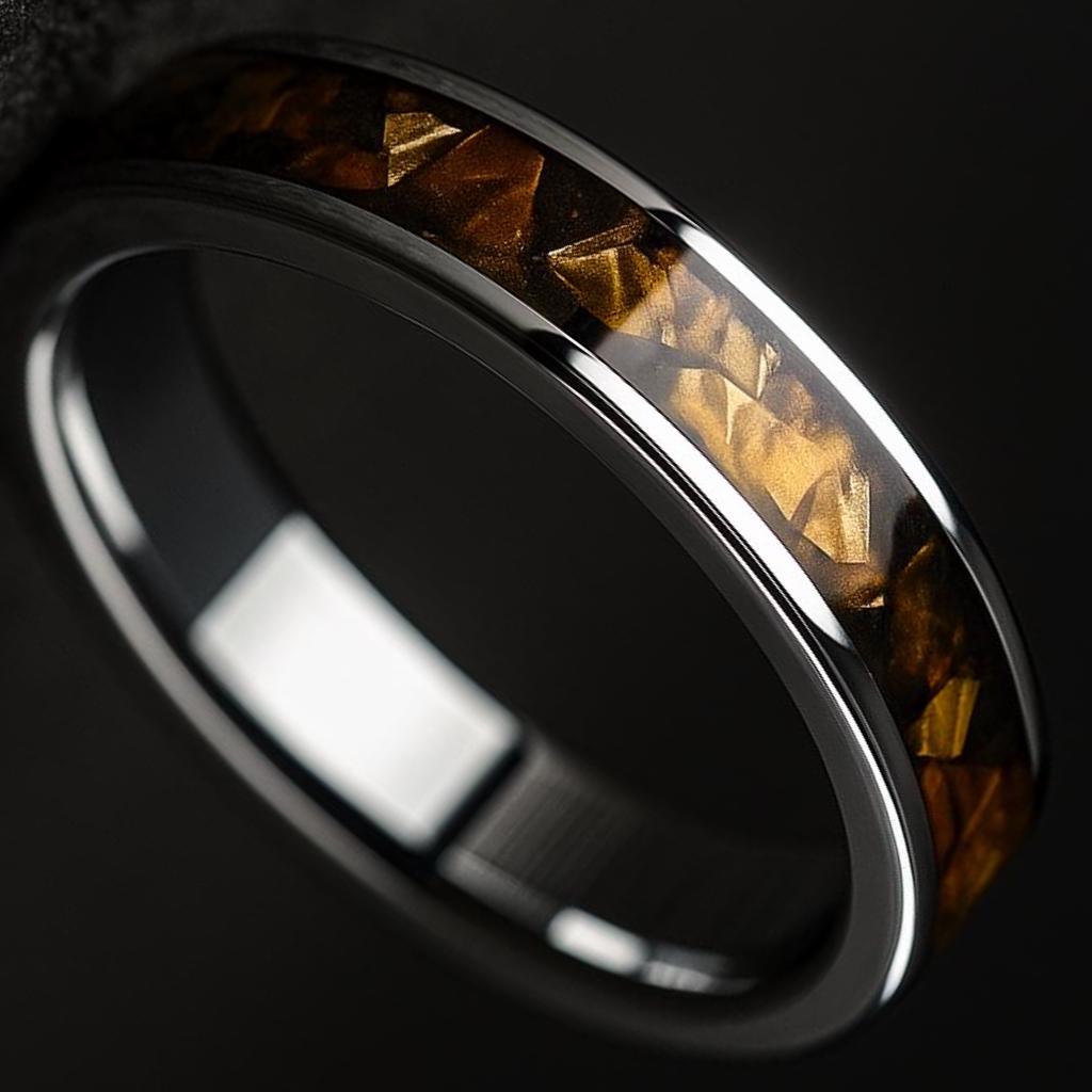 Tiger’s Eye Ring, Handmade Titanium Ring, Unique Men’s & Women’s Jewellery