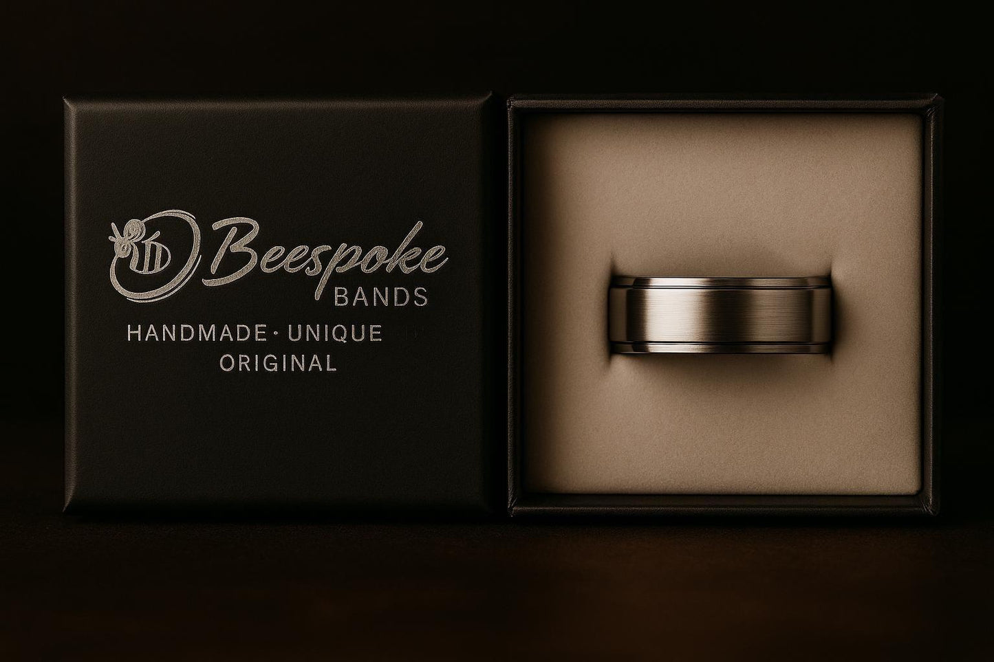 Minimalistic Titanium Wedding Band with Carved Edge | Contemporary Men’s Engagement Ring | Modern Handmade Titanium Ring Gift