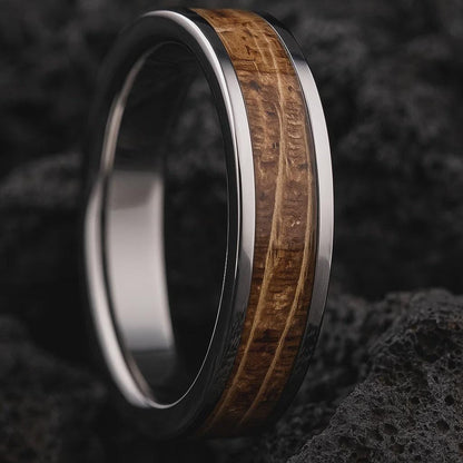 Heritage Cask – Titanium & Whiskey Barrel Oak Ring