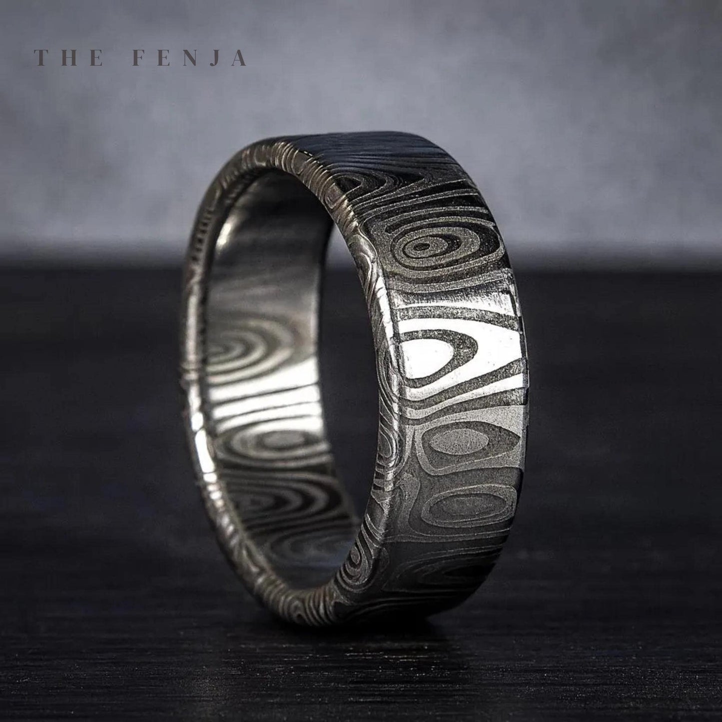 Handmade Damascus Steel Ring: Unique Stainless Steel Wedding Band