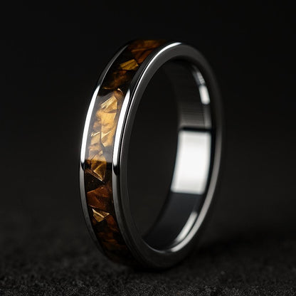 Solaris – Titanium & Tiger’s Eye Wedding Ring