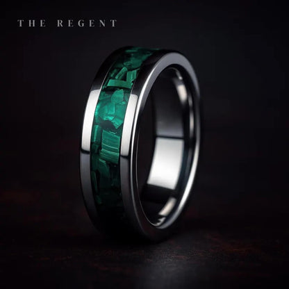 Regent – Titanium & Malachite Wedding Ring