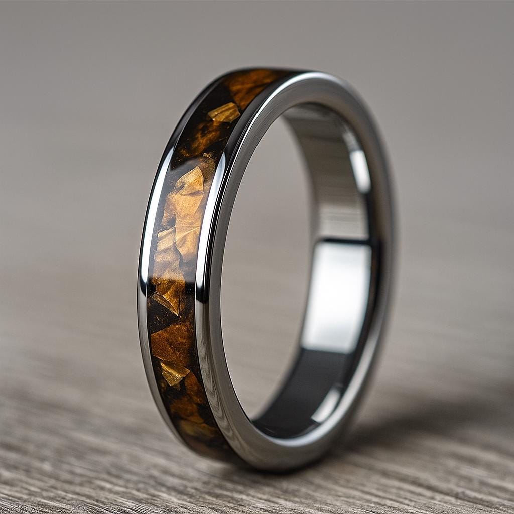 Tiger’s Eye Ring, Handmade Titanium Ring, Unique Men’s & Women’s Jewellery