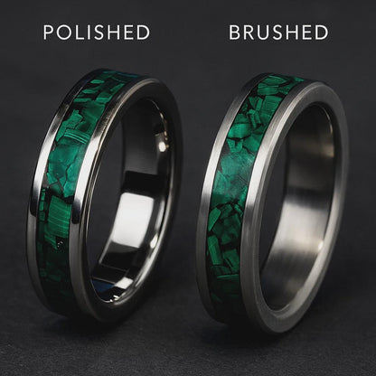 Regent – Titanium & Malachite Wedding Ring